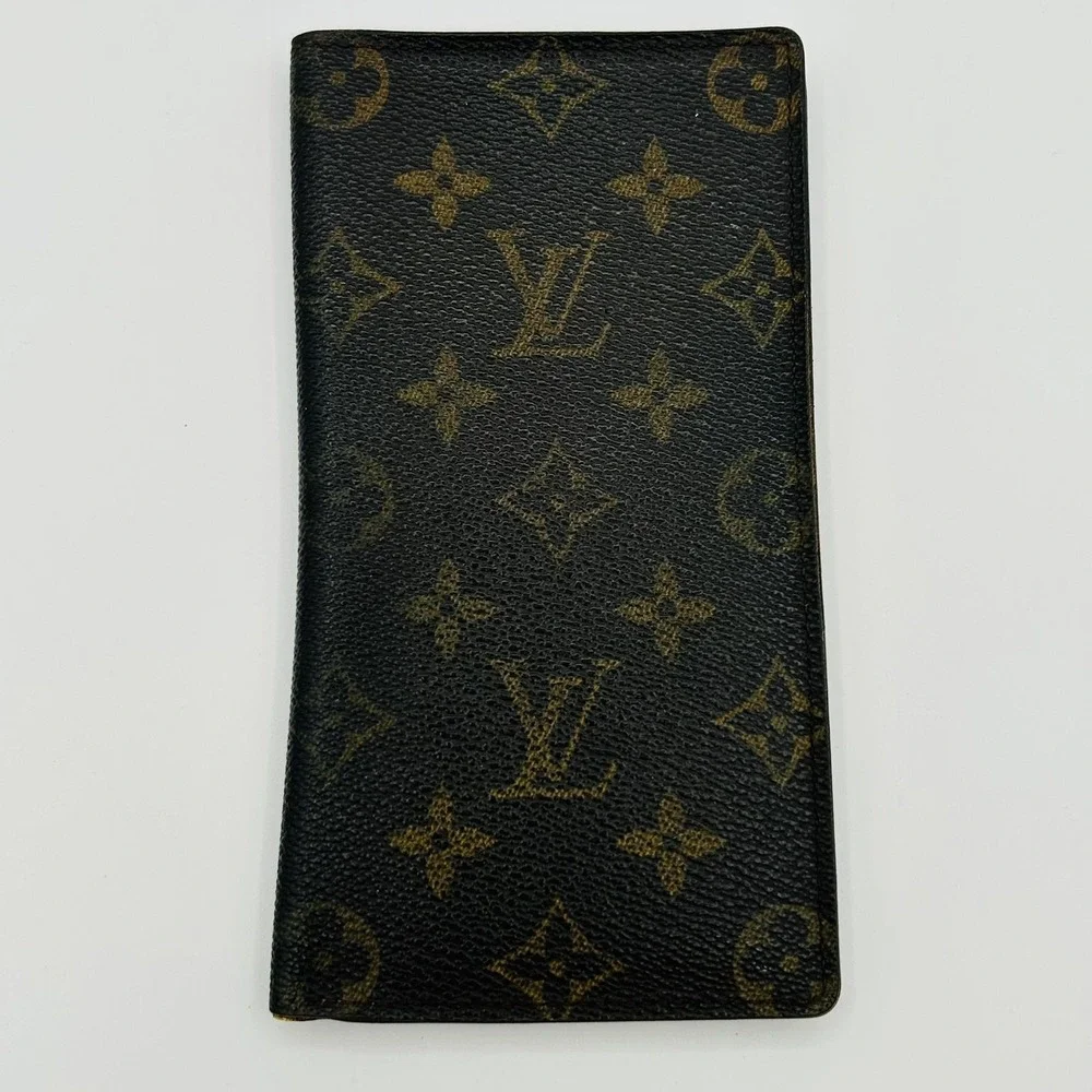 Louis Vuitton Wallet Womens One Size Brown Monogram Long Bifold Credit Card